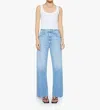 Mother Lasso Sneak High-rise Wide-leg Jeans In Light-blue Wash In Blue