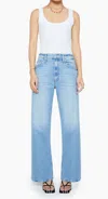 Mother Lasso Sneak High-rise Wide-leg Jeans In Light-blue Wash In Multi