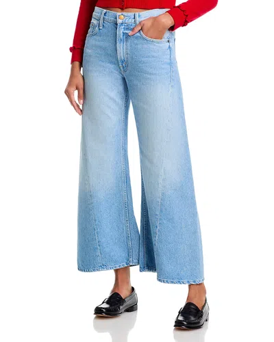 Mother Lil Lemon Twist Sneak High Rise Wide Leg Jeans In Munchies In Blue
