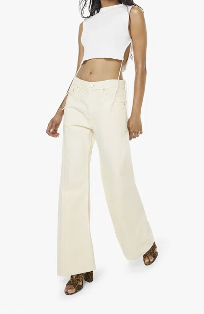 Mother Lil Lemon Twist Sneak Jeans In Natural Cotton Denim In Multi
