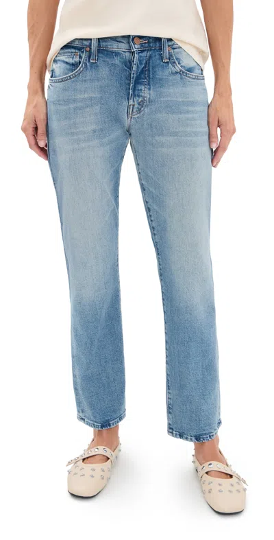 Mother Lil Mid Rise Hiker Hover Petite Jeans Fight For Your Right In Blue