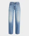 Mother Womens Horsin Around The Lasso Sneak Wide-leg High-rise Stretch-denim Jeans In Im A Winner
