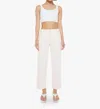 Mother Rambler Zip Ankle Wide Straight Leg In Cream Puff In White