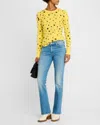 Mother The Outsider Sneak Mid Rise Bootcut Jeans In Flag Me Down
