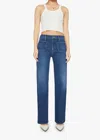 Mother Lil' Patch Pocket Rambler Jean In These Boots Are Made For Walking In Blue