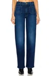 Mother Lil Patch Pocket Rambler Zip Jeans In These Boots Are Made For Walking In Animal Print