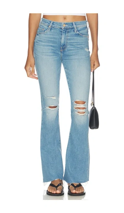 Mother Lil Petite Weekend Fray Jeans In Blue