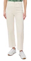 Mother Petite Lil Rambler Zip Ankle Jeans Cream Puffs In White