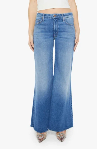 MOTHER MOTHER LIL' ROLLER FRAYED WIDE LEG JEANS