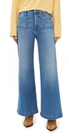 Mother Lil Roller Patch Pocket Sneak Petite Jeans Piece By Piece In Piece By Piece