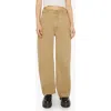 Mother Lil' Stud Finder Sneak Wide Leg Jeans In Prairie Sand