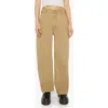 Shop Mother Lil' Stud Finder Sneak Wide Leg Jeans In Prairie Sand