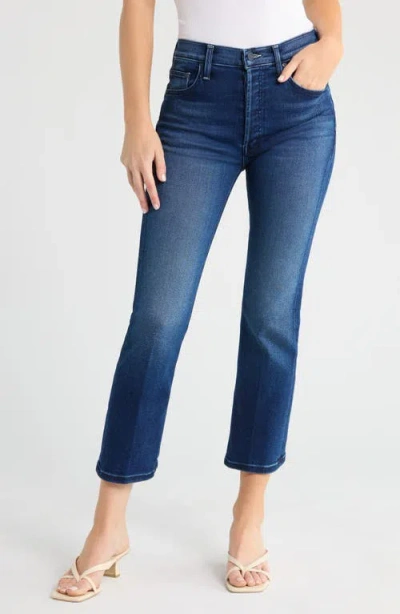 Mother The Dazzler Mid Rise Ankle Fray Jeans In Blue