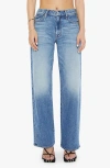Mother Womens Horsin Around The Lasso Sneak Wide-leg High-rise Stretch-denim Jeans In Im A Winner