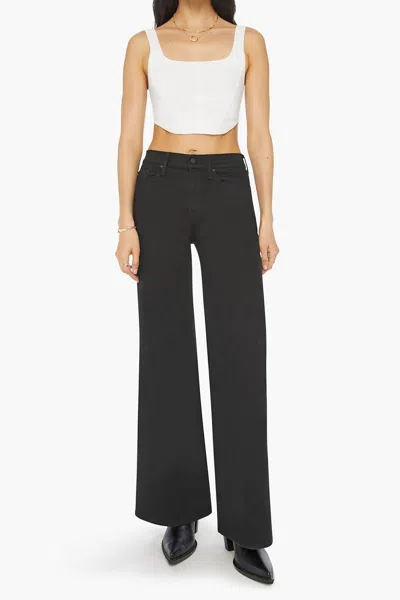 Mother Lil Twister Sneak Jeans In Pitch Black In Animal Print