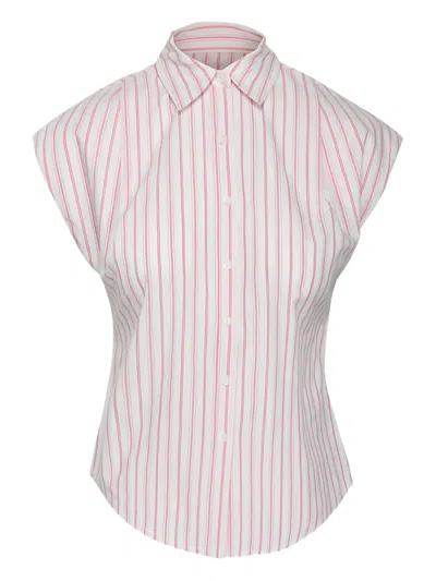 Mother Line Breaker Striped-pattern Shirt In Pink