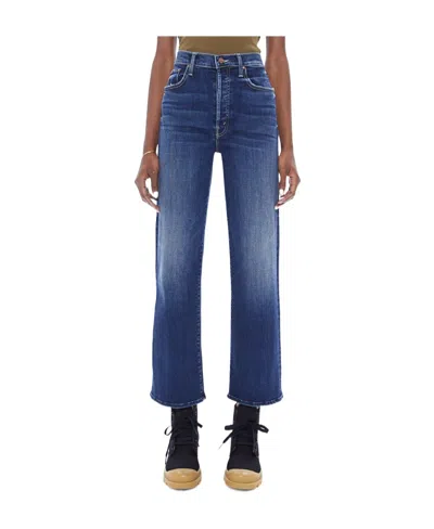 Mother Logo High-waisted Jeans In Blue