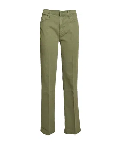 Mother Logo Logo Jeans In Green
