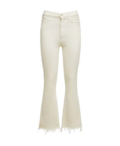 Mother Logo Rayed Jeans In Neutral