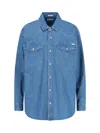 Mother Long-sleeved Denim Shirt In Blue