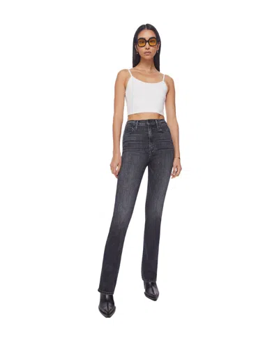 Mother Logo-tag Flared Jeans In Black