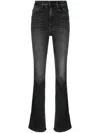 Mother Rider Skimp 5-pocket Straight-leg Jeans In Gray