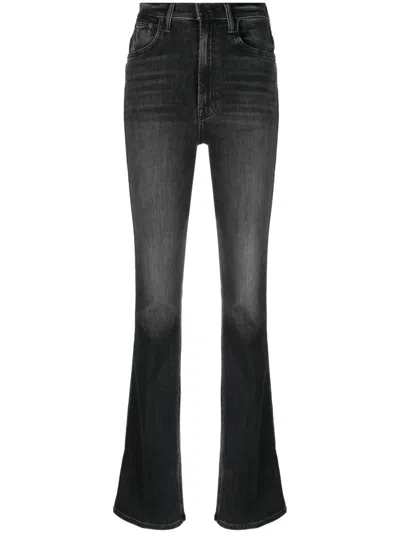 Mother Logo-tag Flared Jeans In Grey