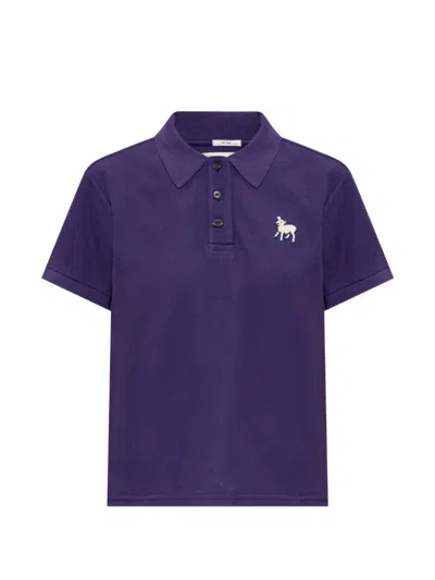 Mother Logo-patch Polo Shirt In Purple
