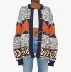 Mother Long Drop Cardigan In One Tile At A Time In Multi