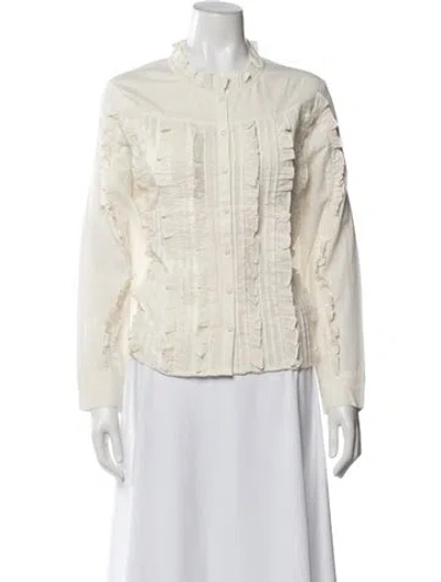 Pre-owned Mother Long Sleeve Blouse W/ Tags In Neutral