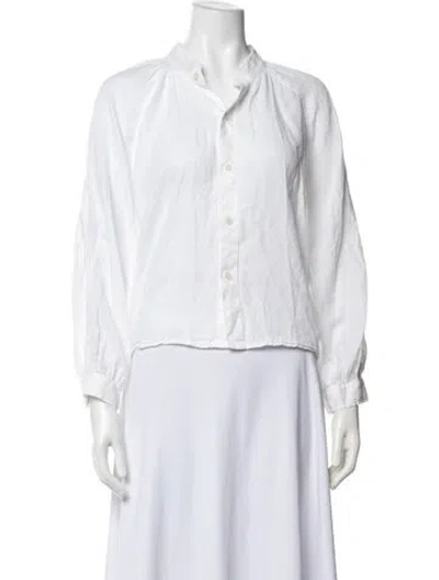 Pre-owned Mother Long Sleeve Blouse In White