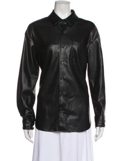 Pre-owned Mother Long Sleeve Button-up Top In Black