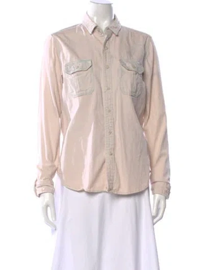 Pre-owned Mother Long Sleeve Button-up Top In Neutral