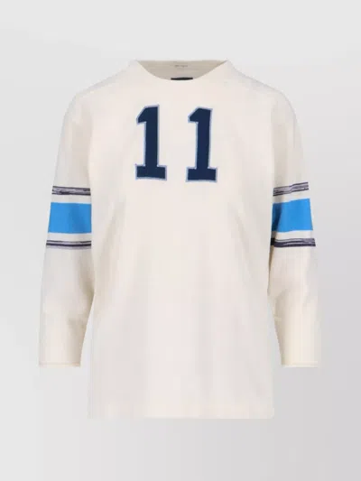 Mother Long Sleeve Crew Neck With Number Print In White