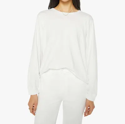 Mother Long Sleeve Rowdy Tee In Bright White