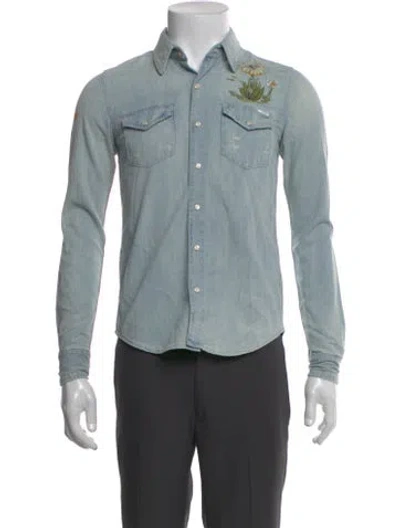 Pre-owned Mother Long Sleeve Western Shirt In Blue