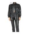 Mother The Carry All Faux Leather Parka In Black