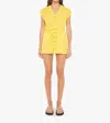Mother Long Story Short Romper In Primrose Yellow
