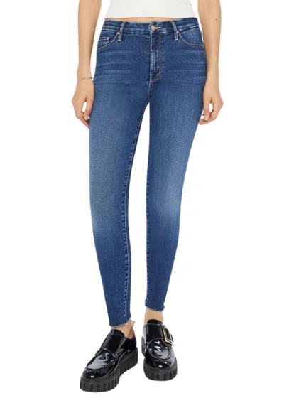 Mother Looker Ankle Fray Jean In Yakkity Yak In Blue