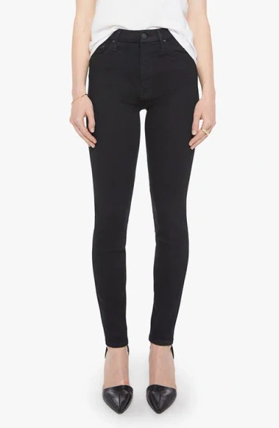 Mother Looker High Waist Skinny Jeans In Black