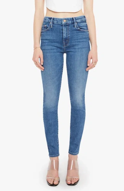 Mother Looker High Waist Skinny Jeans In Blue