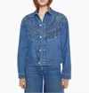 Mother Loop De Loop Rags To Riches Denim Jacket In Medium Blue In Blue