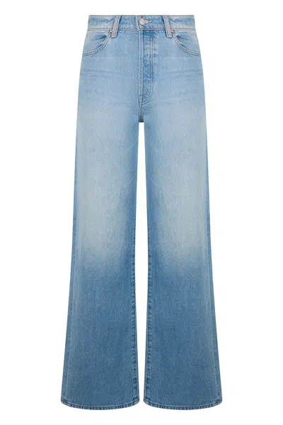 Mother Loose Fit Bell-bottom Denim Pants In Light Blue