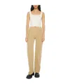 Mother The Mid Rise Dazzler Ankle Fray Sand Pants In Nude