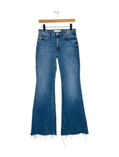 Pre-owned Mother Low-rise Flared Jeans In Blue
