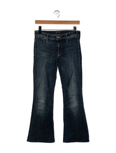 Pre-owned Mother Low-rise Flared Jeans In Blue