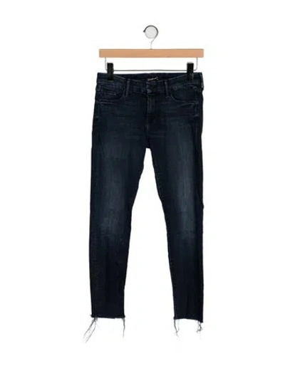 Pre-owned Mother Low-rise Skinny Leg Jeans In Black