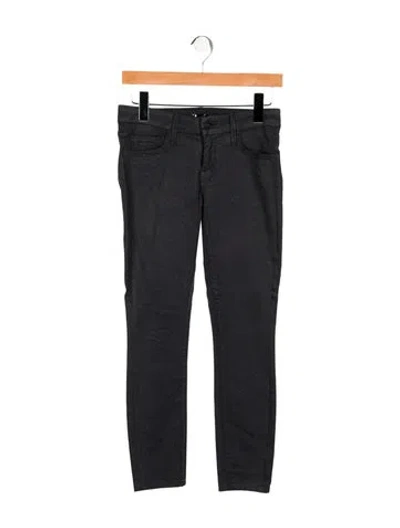 Pre-owned Mother Low-rise Skinny Leg Jeans In Black
