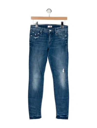 Pre-owned Mother Low-rise Skinny Leg Jeans In Blue