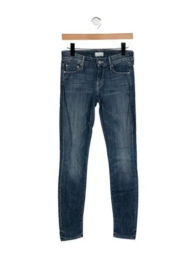 Pre-owned Mother Low-rise Skinny Leg Jeans In Blue